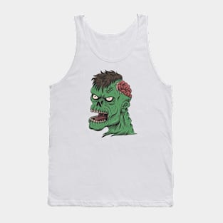 Cool Zombie Head Illustration Tank Top